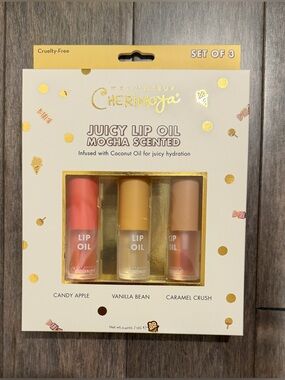 Cherimoya Lip Oil Set - Mocha Scented (Candy Apple, Vanilla Bean, Caramel Crush